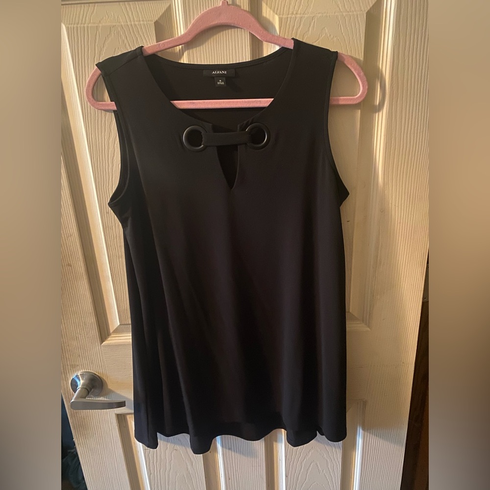 New w/o tags black Alfani tank with cute detail in front, medium